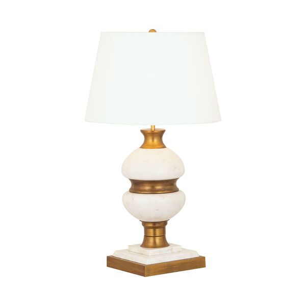 Packer Natural Alabaster and Aged Brass One-Light Table Lamp, image 1
