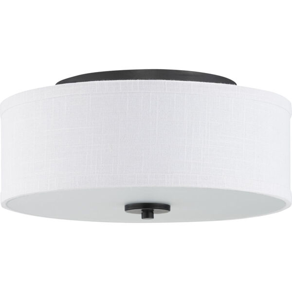 Graphite LED One-Light Flush Mount With Fabric Shade, image 1