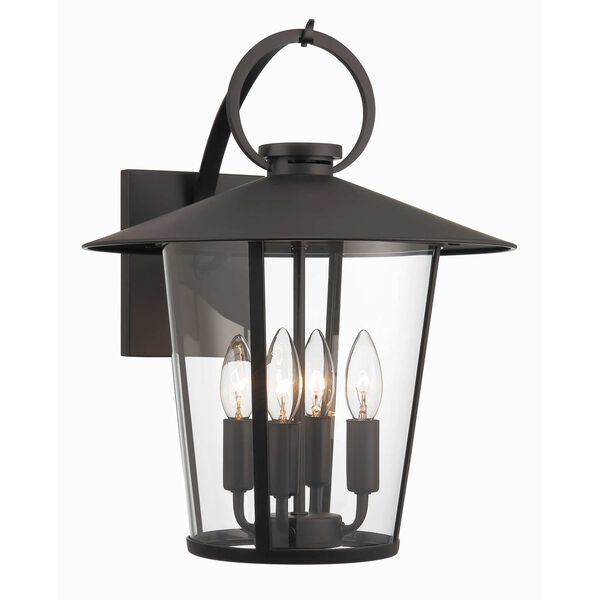 Andover Matte Black Four-Light Outdoor Wall Mount, image 1