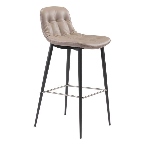 Tangiers Taupe and Black Bar Stool, Set of Two, image 1
