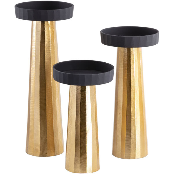 Taimur Gold Candle Holders, Set of 3, image 1
