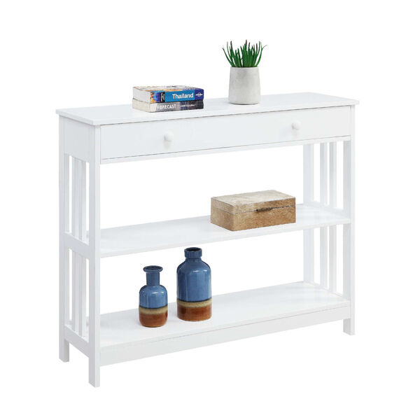 Mission White 12-Inch Console Table, image 2