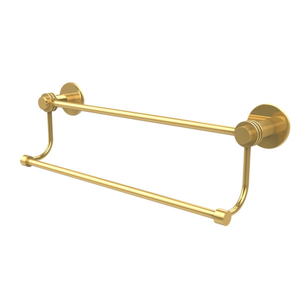 Mercury Collection 24 Inch Double Towel Bar with Dotted Accents, Polished Brass, image 1