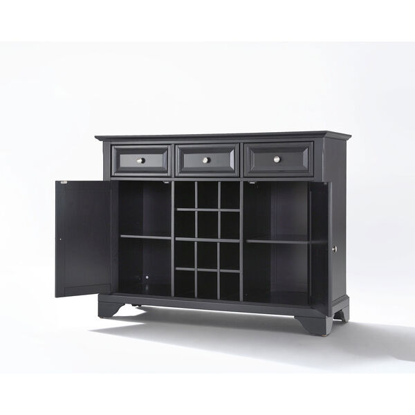 LaFayette Buffet Server / Sideboard Cabinet with Wine Storage in Black Finish, image 2
