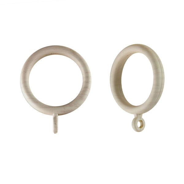 Pearl White Plastic Faux Wood Rings, image 2