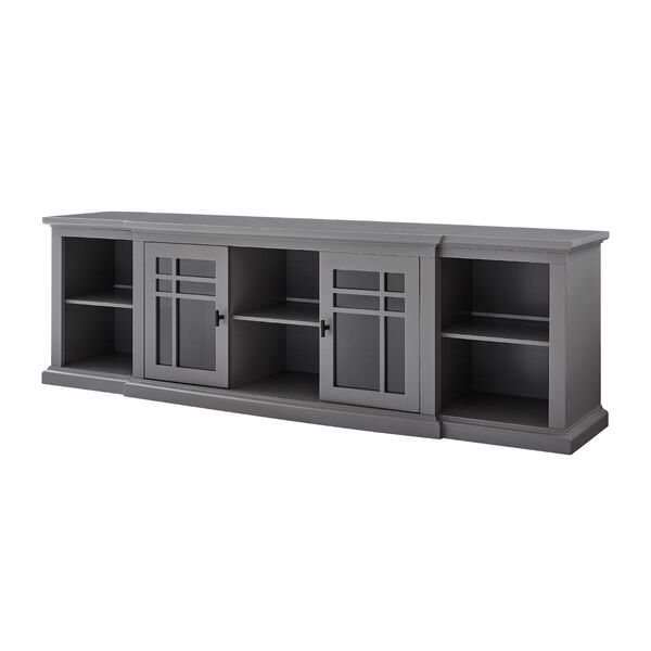 Grey Glass Door Storage TV Stand, image 6