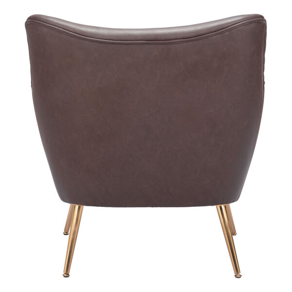 Zoco Vintage Brown and Gold Accent Chair, image 4