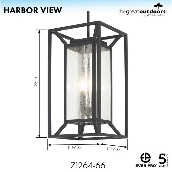 Harbor View Sand Coal Four-Light Outdoor Wall Pendant, image 2