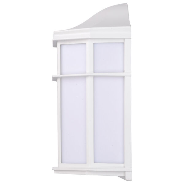 White LED Cage Lantern Outdoor Wall Mount with Linen Acrylic, image 5