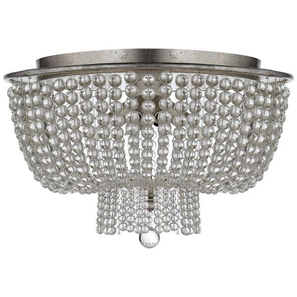 Jacqueline Flush Mount in Burnished Silver Leaf with Clear Glass by AERIN, image 1