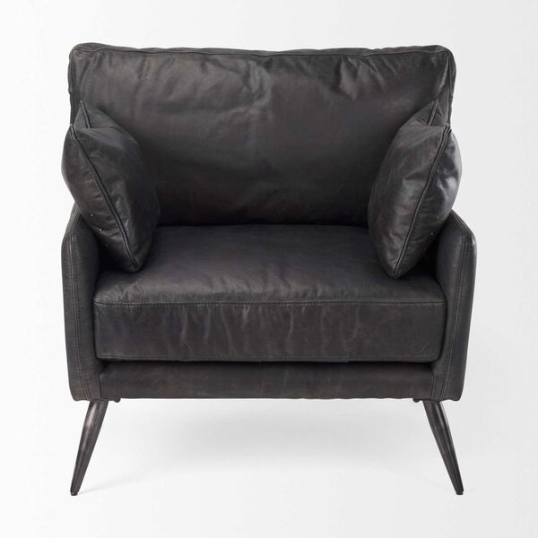 Cochrane Black and Gray Leather Wrapped Chair, image 2