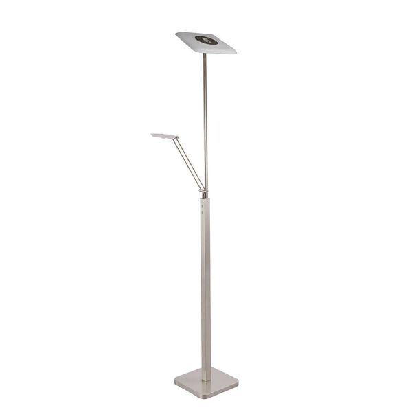 Ibiza Satin Nickel 72-Inch Two-Light LED Torchiere Floor Lamp, image 2