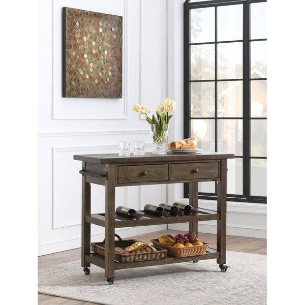 Orchard Park Brown Two-Drawer Serving And Utility Carts, image 4