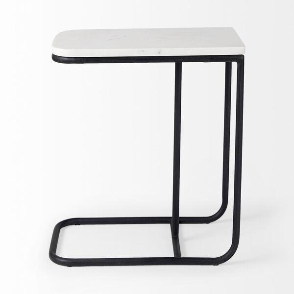 Kiran White and Black C-Shaped Side Table, image 4