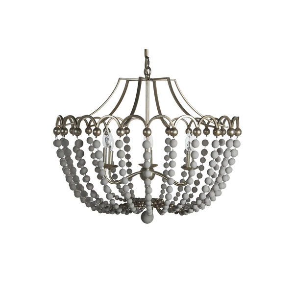 Peggy Champagne Silver and Dove White 28-Inch Chandelier, image 1