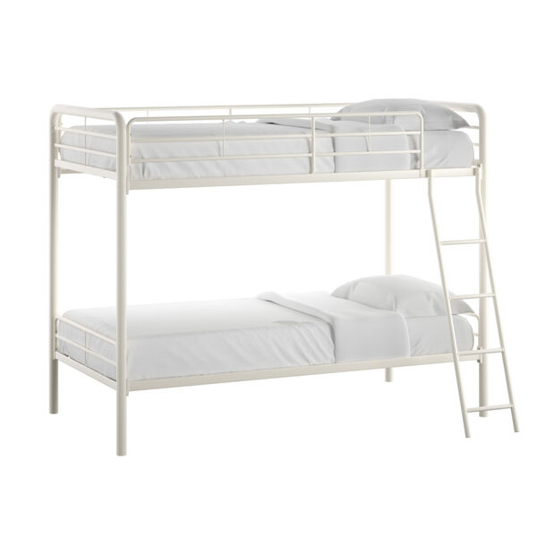 Brandy White Twin Over Twin Bunk Bed, image 1