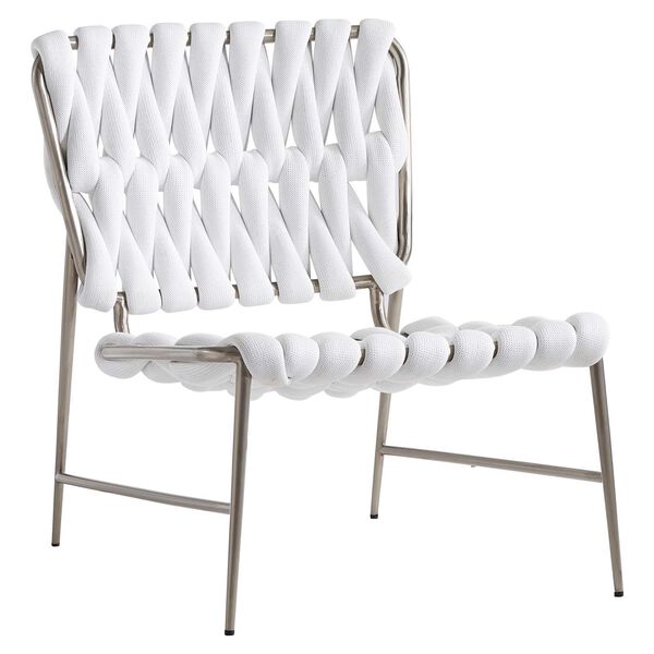 Lido White and Stainless Steel Outdoor Chair, image 1