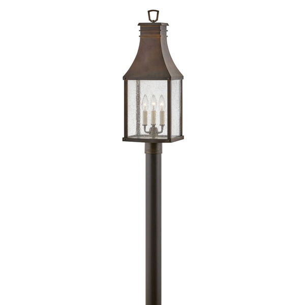 Beacon hill Blackened Copper Three-Light Outdoor Post Mount, image 1
