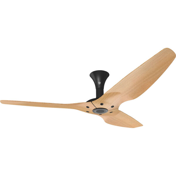 Haiku Black 60-Inch Low Profile Outdoor Ceiling Fan with Caramel Bamboo Blades, image 1