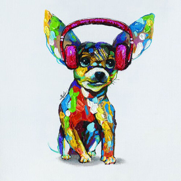 Dog Beats IV: 24 x 24 Acrylic Painting, image 1