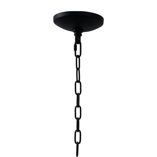 Orion Black Six-Light Chandelier with Clear Seeded Glass, image 5