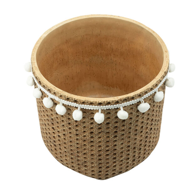 Natural and White Outdoor Planter Basket, Set of 2, image 3