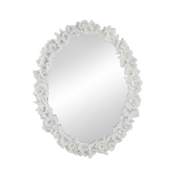 White 28-Inch Coral Mirror, image 1