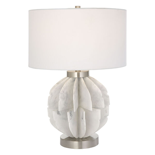 Repetition White and Brushed Nickel One-Light Table Lamp, image 1