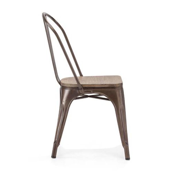 Elio Steel and Wood Side Chair, Set of Two, image 2