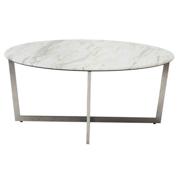 Llona White 36-Inch Round Coffee Table, image 1