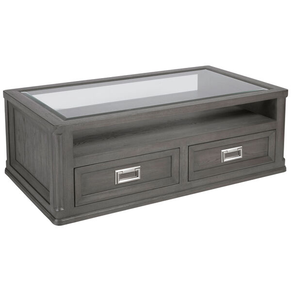 Signature Designs Gray and Brushed Nickel Appellation Rectangular Cocktail Table, image 1
