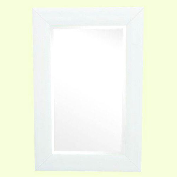 White 36-Inch Tall Framed Mirror, image 1