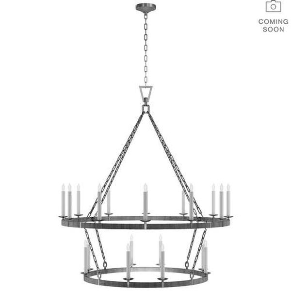 Darlana Aged Iron and Natural 20-Light Extra Large Two Tier Chandelier by Chapman and Myers, image 1