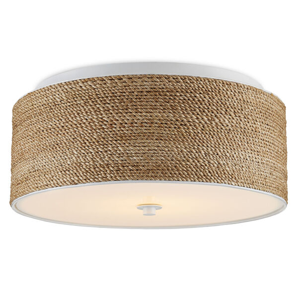 Coulton Sugar White and Natural One-Light Integrated LED Flush Mount, image 1