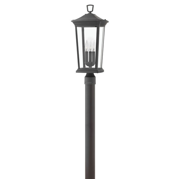 Bromley Museum Black 10-Inch Three-Light Outdoor Post Top and Pier Mount, image 1
