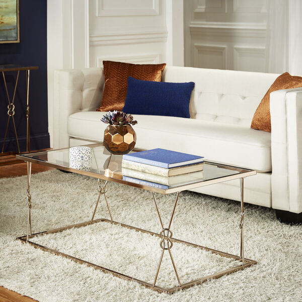 May Champagne Gold Knot Frame Coffee Table, image 6