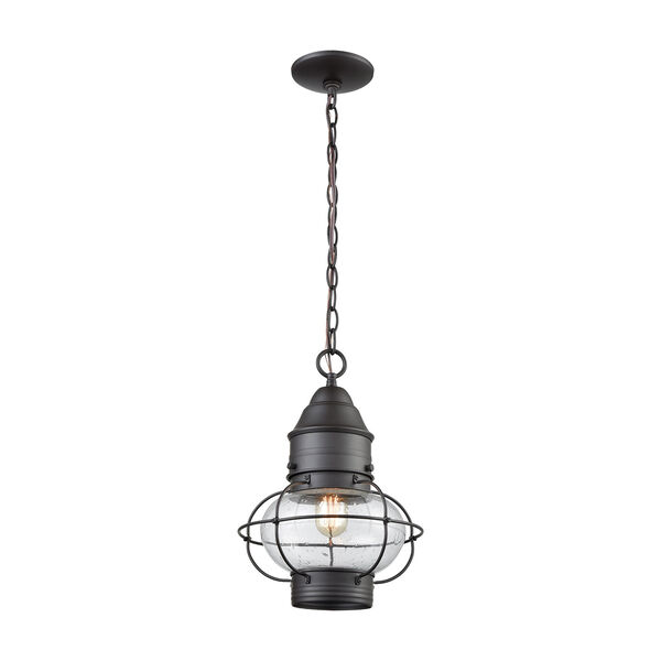 Oil Rubbed Bronze One-Light Outdoor Hanging Pendant, image 1