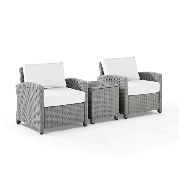 Bradenton Three-Piece Outdoor Wicker Armchair Set, image 1