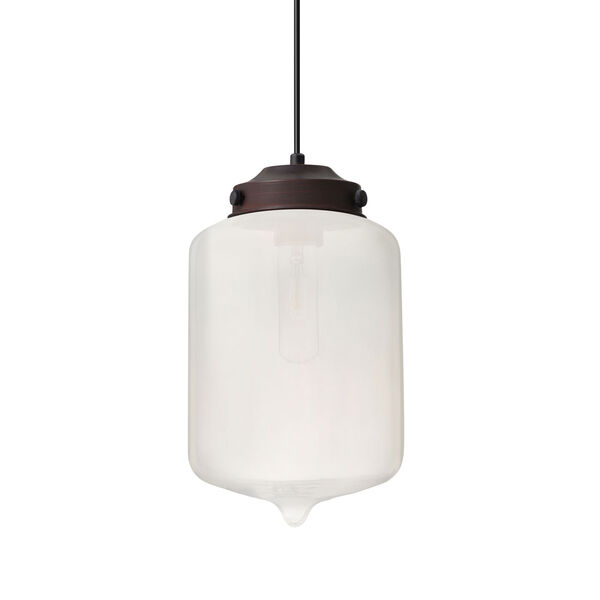 Olin Bronze One-Light Pendant With Frost Glass, image 1
