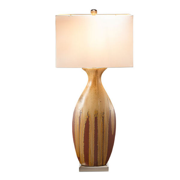 Orange White Drip Glazed Table Lamp, image 3
