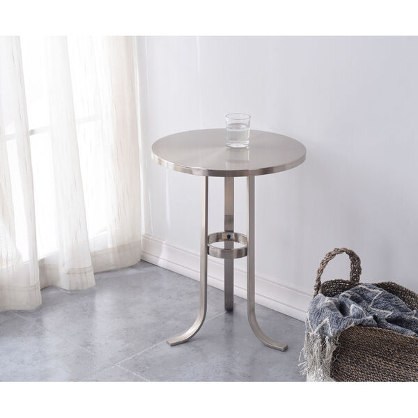 Levant Brushed Steel End Table, image 2