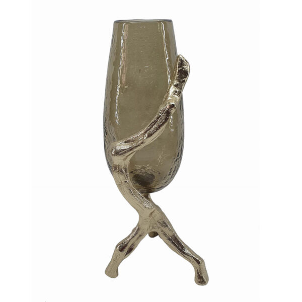 Gold and Olive Glass Vase, image 1