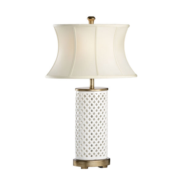 Walker White and Bronze One-Light Table Lamp, image 1