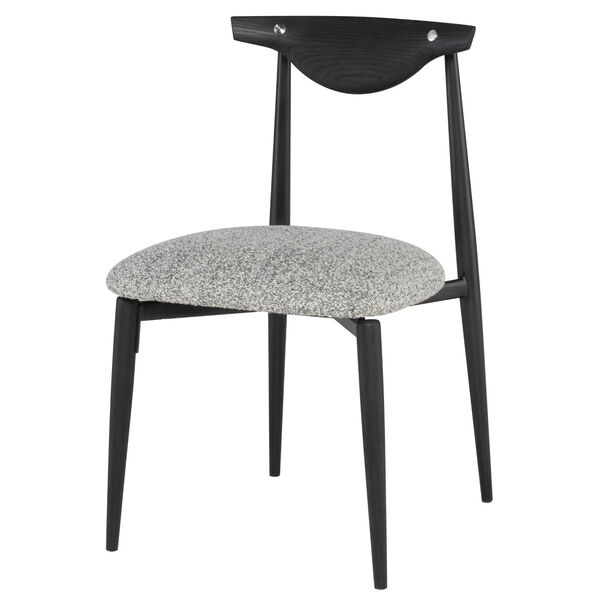 Vicuna Boucle Grey Ebonized Dining Chair, image 5