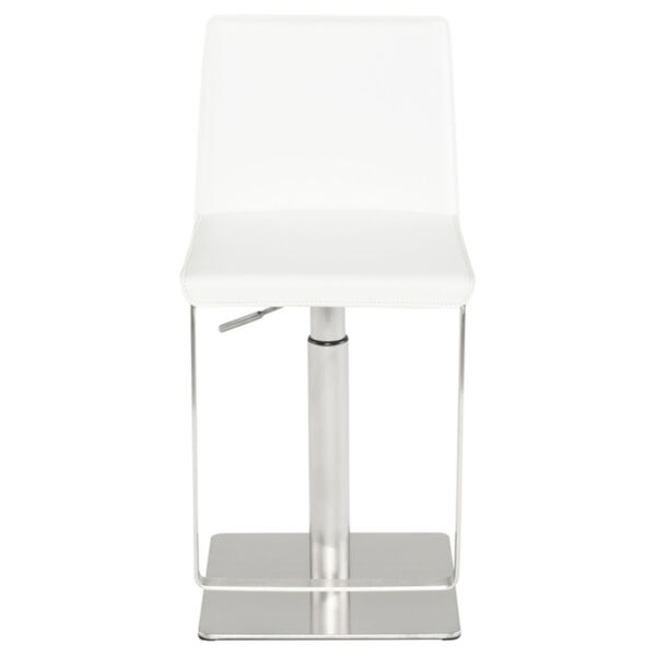 Kailee White and Silver Adjustable Stool, image 2
