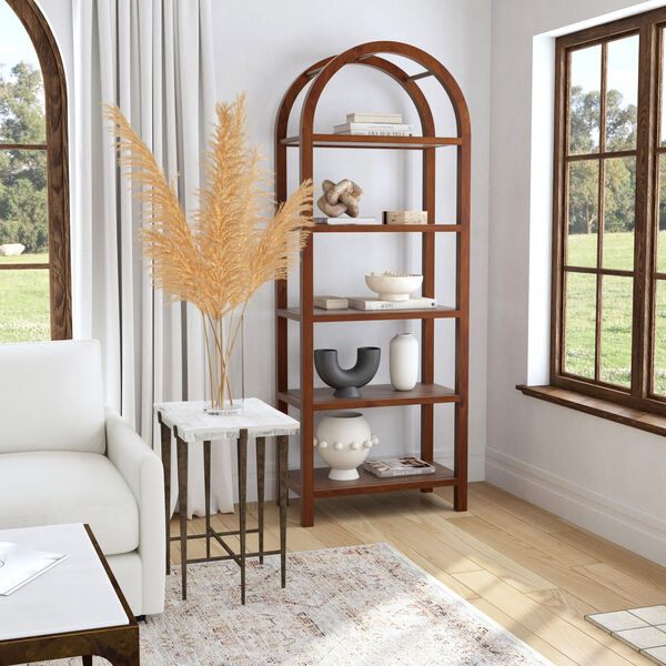 Aila Brown Arched Five Tier Etagere, image 2
