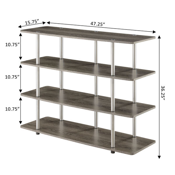 Designs2Go Weathered Gray Highboy Four-Tier TV Stand, image 4