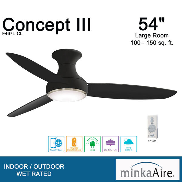 Concept III Coal 54-Inch LED Smart Ceiling Fan, image 4