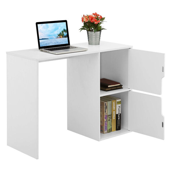 Designs2Go White Student Desk with Storage Cabinets, image 4