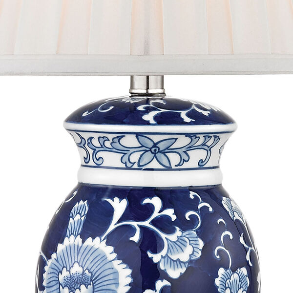 Blue and White Hand Paint One Light Table Lamp, image 5